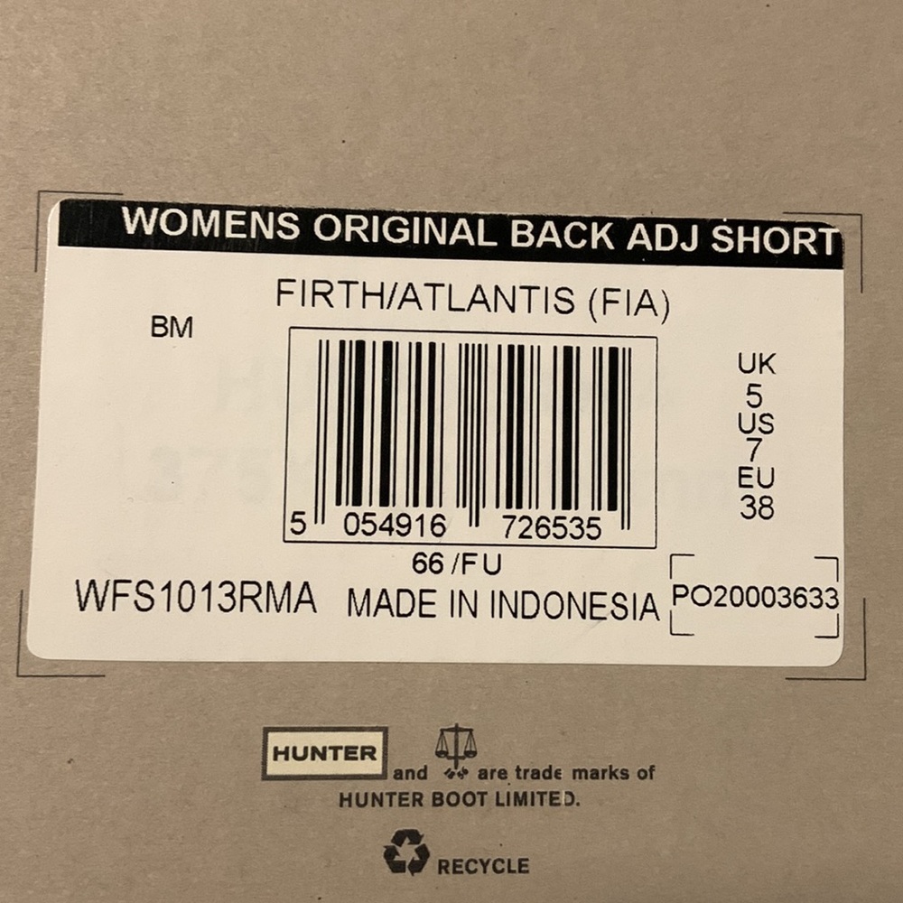Hunter Women’s original back adj short boots Size 7 color Firth/Atlantis - Picture 14 of 15